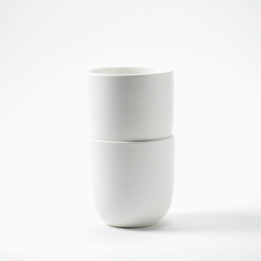 White, Lenny mug, ceramic latte mug