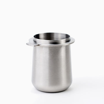 Brushed Silver, 54mm dosing cup, crema coffee products